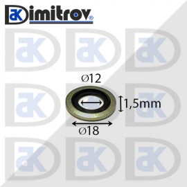 Дифтунга Ø 12 х Ø 18 х 1,5 mm гумирана